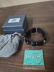 Neu Jay King Midnight Chalzedon mit Sterlingsilber Stretch Armband - Bild 1 von 5