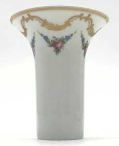Vintage Classic Rose Rosenthal Group Germany Ivory Vase w/Flowers & Gold Trim - Picture 1 of 22