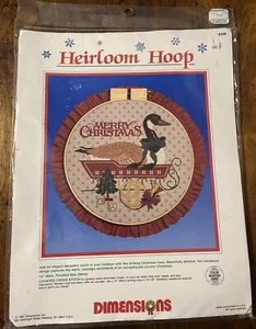 Dimensions Heirloom Hoop Merry Christmas Cross Stitch Kit 8348 Goose Sealed NOS - Picture 1 of 5