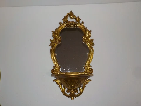 Vtg 1970 Dart Syroco Gold Ornate Wall Mirror W/ Shelf 2327 Hollywood Regency Cover