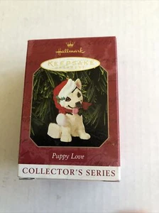 Ornamento pastore tedesco vintage Hallmark Puppy Love nono in serie + scatola 1999 - Foto 1 di 2