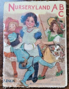 1918 children's ABC book, linen, illustrations - Picture 1 of 3