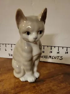 6" Tall Vintage Otegiri Gray Cat Figurine EUC - Picture 1 of 10