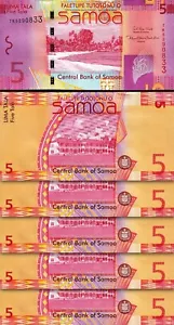 Samoa 5 Tala 2017, UNC, 5 Pcs LOT, Consecutive, P-38c - Picture 1 of 4