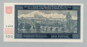 Bohemia Y Moravia 100 Korun 1940, P6s, UNC, SPECIMEN. - Picture 1 of 2