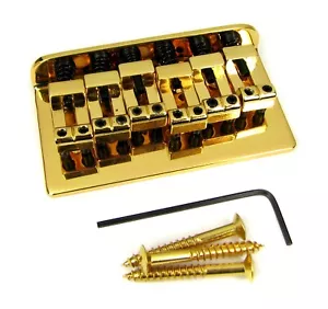 Puente de guitarra eléctrica de oro de 6 cuerdas con sillas de montar ajustables - Imagen 1 de 4