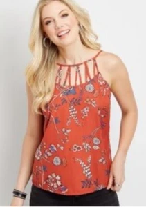 Maurice’s Red Floral Flowy Tank Medium - Picture 1 of 7