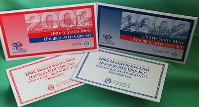 2002 P and D Annual BU US Mint Uncirculated 20 Coin Set Philadelphia Denver - Image 1 of 4