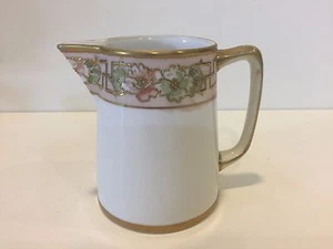 Vintage Nippon Hand Painted Creamer, 4 1/3" Tall x 5" Widest Including Handle - Picture 1 of 5