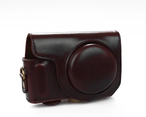 Case Pouch Leather for Nikon Coolpix P340 Dark Brown Braun Nikon P340 - Picture 1 of 1