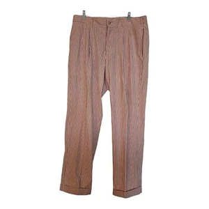 35 BILLS KHAKIS Parker standard fit seersucker Red stripe flat - Picture 1 of 3