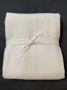 West Elm 48 x 84" European Flax Linen Curtain, Cotton Lined, White - Picture 1 of 2