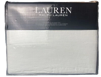 Lauren Ralph Lauren Kent Melange Linen & Cotton Sheet Set Green Cal-King $365 - Image 1 of 4