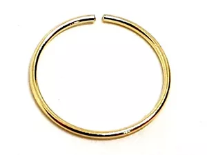 Gold Nose Ring 9Ct Yellow Gold 8mm Ring Hoop 22g (0.6mm) Real Gold 9k Piercing - Picture 1 of 12