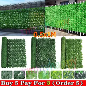 1M Artificial Ivy Leaf Screening Hedge Trellis Privacy Balcony Wall Fence.Garden - Picture 1 of 29