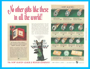 1951 New Haven Clock 7 Watch Co print ad Connecticut alarm clock Christmas gift - Picture 1 of 3