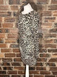 WAREHOUSE LEOPARD PRINT FINE KNIT DRESS FITS SIZE 8 NWT - Picture 1 of 10