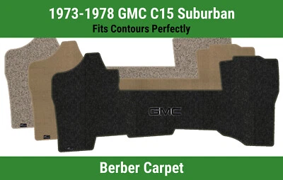 Alfombra de primera fila Lloyd Berber para '73-78 GMC C15 Suburban con logotipo GMC 1 negro Foto 1 de 4