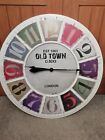 Large Wall Clock Colourful Old Town Round Clock Large Numbers Collection Only