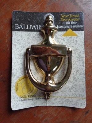 Llamador de puerta vintage Baldwin de latón macizo nunca deslustrado nuevo Foto 1 de 3