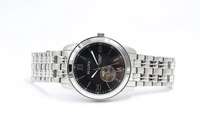 Reloj Pulsera Bulova 21J Automático 96A158 Esfera Negra 42mm Funcionamiento Acero Inoxidable *LEER* Foto 1 de 4
