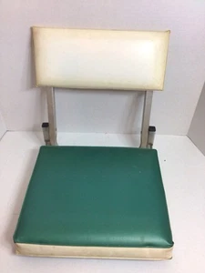 Vintage Stadium, Bleacher Folding Seat, Green & White, Aluminum, Lightweight - Picture 1 of 5