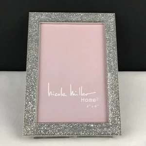 Nicole Miller Bilderrahmen Silber Glitzer Sparkle für 4"x6" Foto - Bild 1 von 3