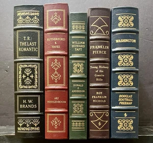 Lot of 5 Easton Press Library of the Presidents Washington Pierce Taft Hayes TR - Foto 1 di 14