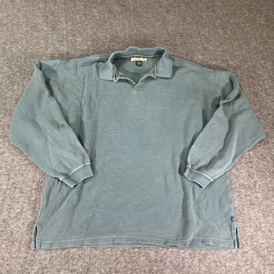Tommy Bahama Men Blue Collared Polo Lined Texture Shirt Size XL Silk Blend - Image 1 of 4