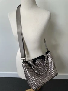 Chuchka Cross Body Bag Metallic Gold Bronze Woven Neoprene As New Sold Out - Picture 1 of 6