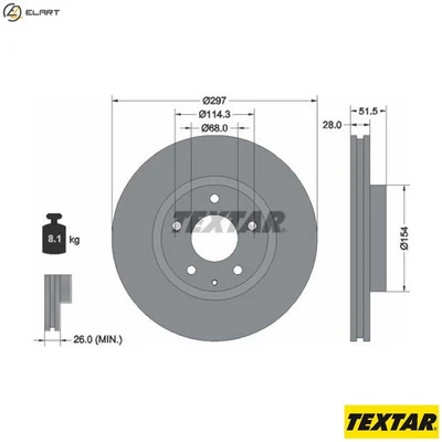 2x BRAKE DISC 92257405 FOR MAZDA PY-VPR/RPR/VPS/ZA/Y8 2.5L SH-VPTRSHY4 2.2L 6 - Image 1 of 4
