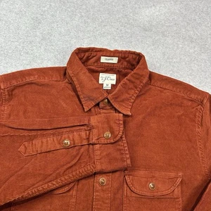 Camisa de Pana J Crew Para Hombres Mediana Naranja Óxido 2 Bolsillos Calce Clásico Peso Medio - Imagen 1 de 9