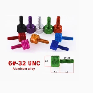 6#-32UNC Flat Knurled Thumb Screws Anodised Aluminium Thumbscrew Grip Knob Bolt - Picture 1 of 5
