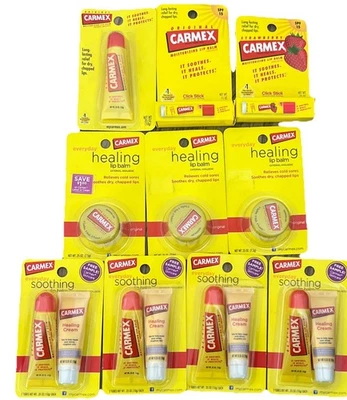 Bálsamo labial medicado surtido Carmex paquete de 10 originales (14 bálsamos en total) como en la foto Foto 1 de 4