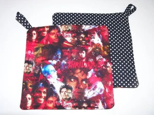 Almohadilla caliente de cocina con estampado de suspenso Michael Jackson NUEVA idea de regalo hecha a mano - Imagen 1 de 4