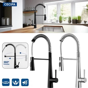 Spiralfeder Küchenarmatur Spültisch Armatur Küche Brause Wasserhahn Gastro Chrom - Bild 1 von 21