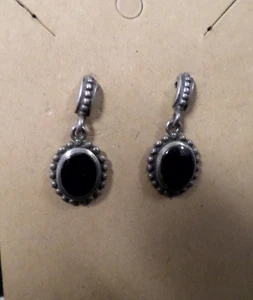 Sterling Silber Onyx Ohrringe - Bild 1 von 3