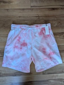 NWT! Calvin Klein Mens Pink Tie Dye Swimwear Trunks Shorts Mesh Liner Sz XL NEW - Picture 1 of 14