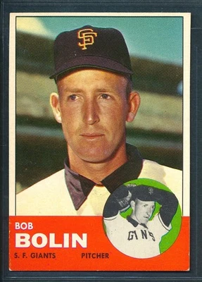 1963 Topps #106 BOBBY BOLIN San Francisco Giants ~ EX to EX-MT - Image 1 of 2