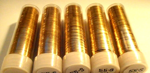 1955-S ONE BU Lincoln Cent Roll Cover
