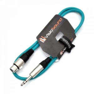 Hembra XLR a Cable Jack Estéreo TRS 6.35mm / Balanceado / Cable audio 1m Verde - Imagen 1 de 2