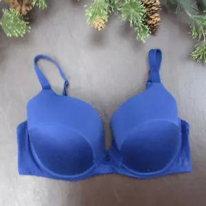 DKNY Bra 36D Blue Underwire Padded Adjustable Clasp Back - Picture 1 of 10