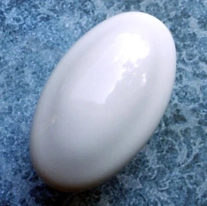Ceramic Cabinet Knob Oval White Vintage Cottage Kitchen Shabby & Chic Set Of 6 - Picture 1 of 1