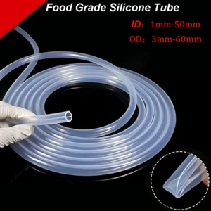 Tubo de silicona de grado alimenticio ID manguera de 1 mm ~ 50 mm goma suave transparente resistencia a alta temperatura - Imagen 1 de 11
