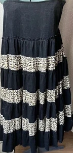 Lapis Women’s Festival Skirt Patchwork Tiered Broomskirt Floral Hippie Small - Picture 1 of 2