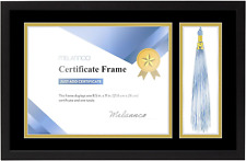 Melannco 18.8X12.1 Inch Black Wood Diploma Frame with Tassel Holder- Frame Displ