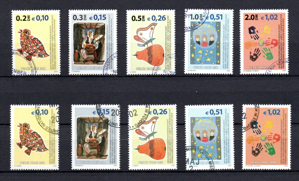 Kosovo 2001/02 Set Sellos Paz en Kosovo (Michel 6/15) Bonito Usado Foto 1 de 1