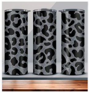 20oz STAINLESS STEEL LEOPARD SKINNY TUMBLER| CUSTOM TUMBLER| COFFEE TUMBLER - Picture 1 of 6
