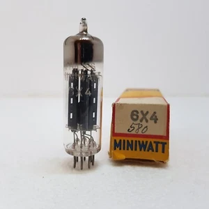 6X4 EZ90 Philips Miniwatt röhre 45°D Getter Brüssel YY4 NOS Neu im Karton, selten - Bild 1 von 3