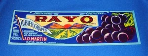 Vintage Rayo Marke Ribier Trauben Kiste Etikett 1940er New Old Stock - Bild 1 von 1